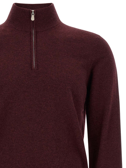 Brunello Cucinelli Bordeaux Cashmere Cardigan