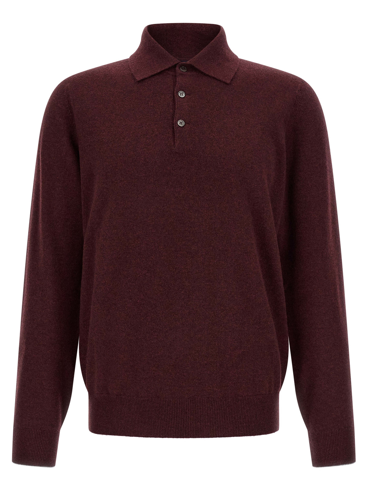 Brunello Cucinelli Bordeaux Cashmere Polo Shirt