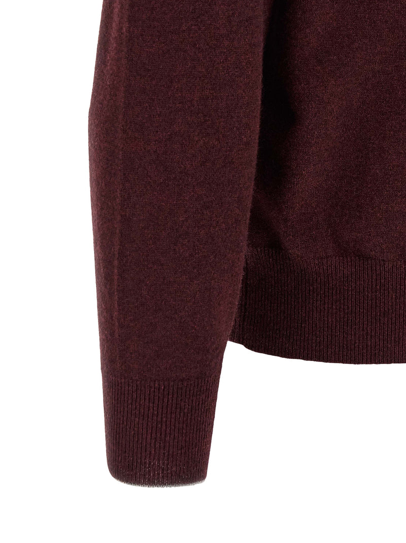 Brunello Cucinelli Bordeaux Cashmere Polo Shirt for Men