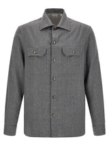 Brunello Cucinelli Gray Virgin Wool Blouse for Men