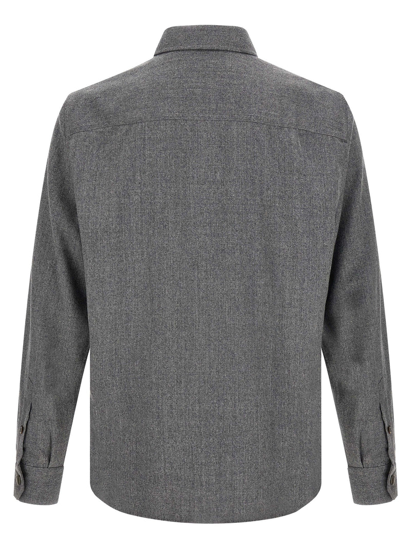 Brunello Cucinelli Gray Virgin Wool Blouse for Men