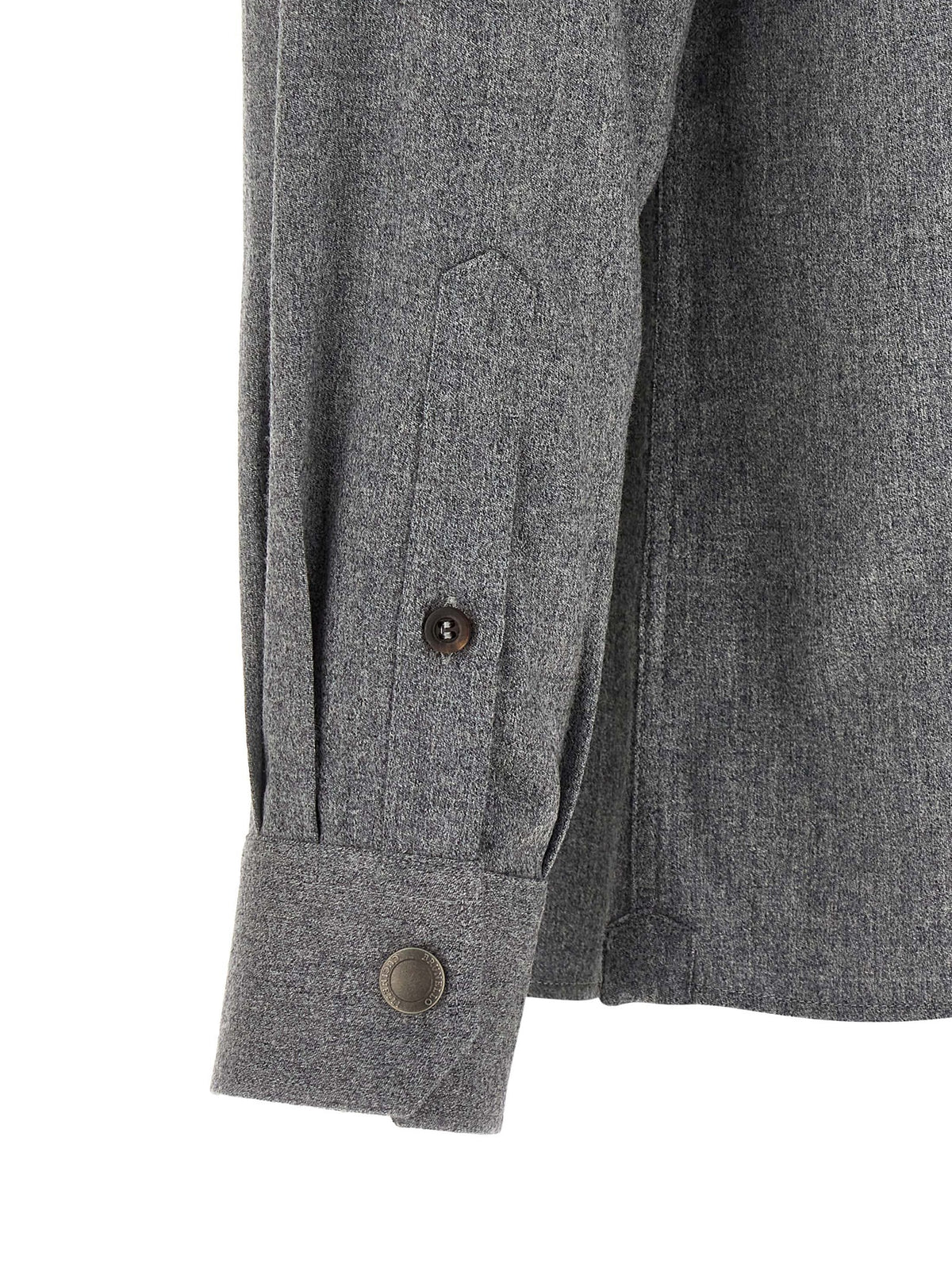 Brunello Cucinelli Gray Virgin Wool Blouse for Men