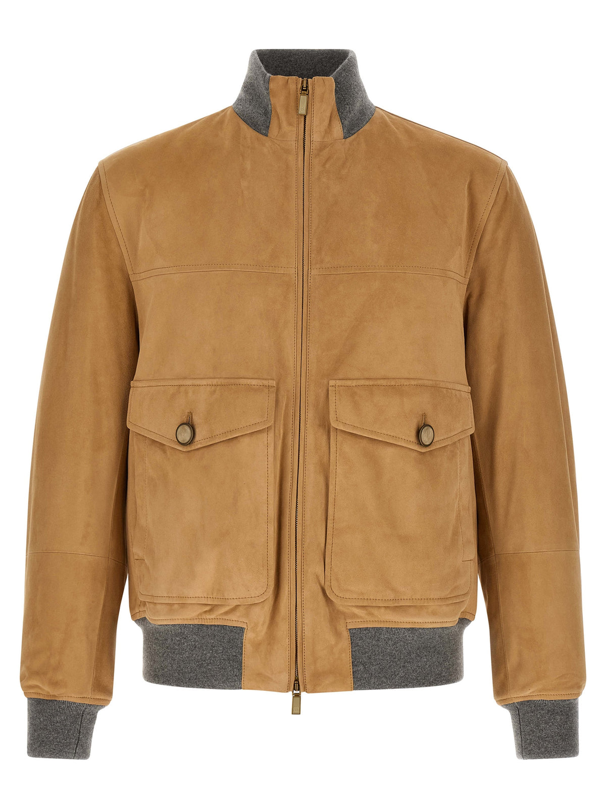 Brunello Cucinelli Beige Lamb Leather Jacket
