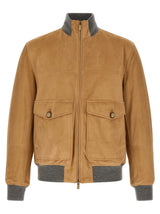 Brunello Cucinelli Beige Lamb Leather Jacket