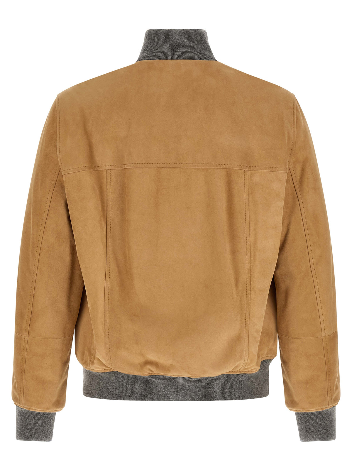 Brunello Cucinelli Beige Lamb Leather Jacket
