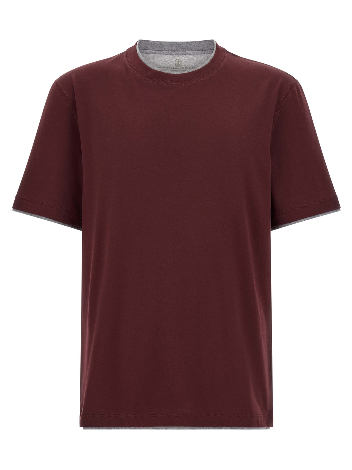 Brunello Cucinelli Bordeaux Cotton T-Shirt