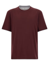 Brunello Cucinelli Bordeaux Cotton T-Shirt