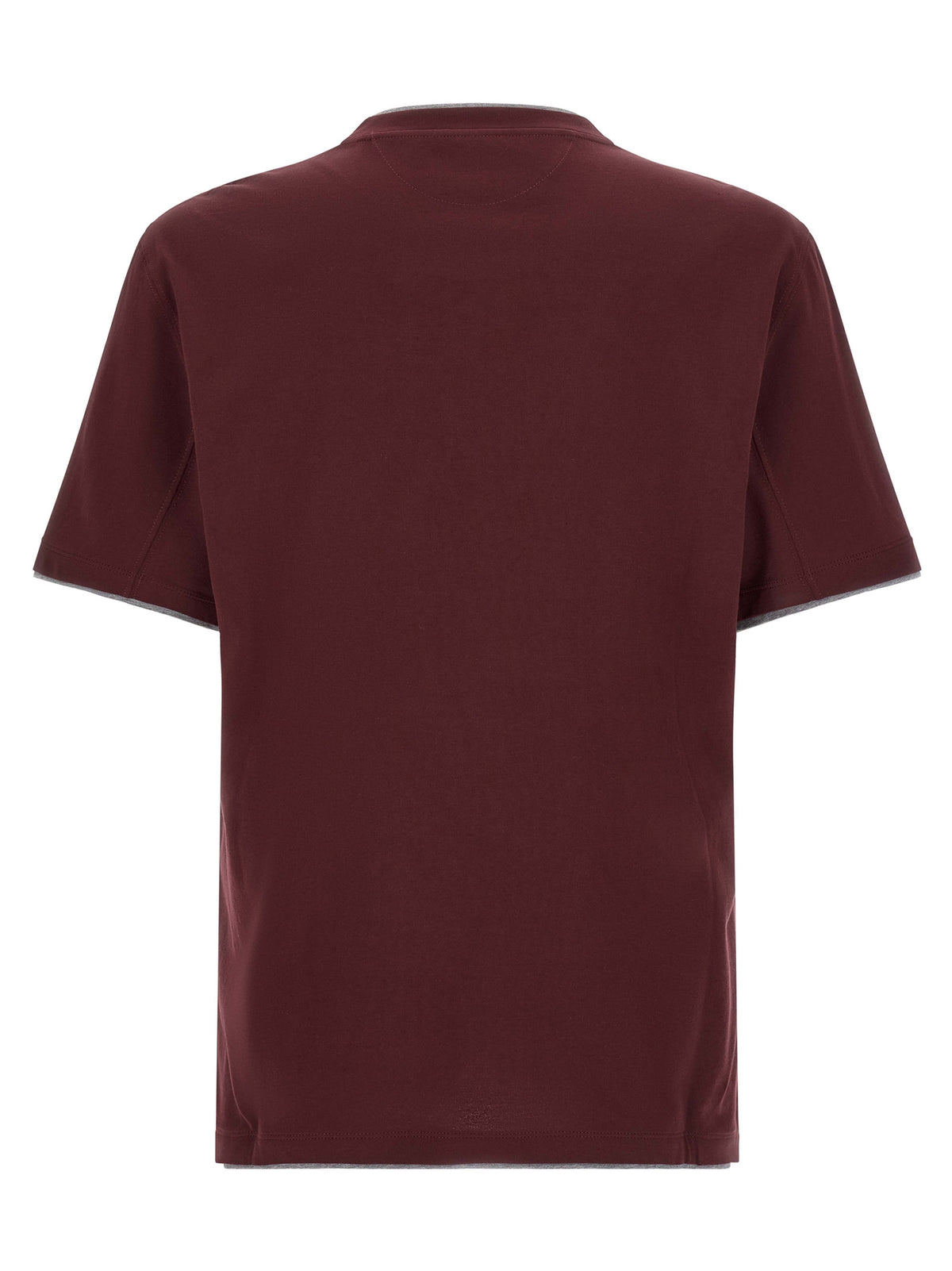 Brunello Cucinelli Bordeaux Cotton T-Shirt