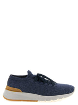 Brunello Cucinelli Blue Wool Athletic Sneakers for Men