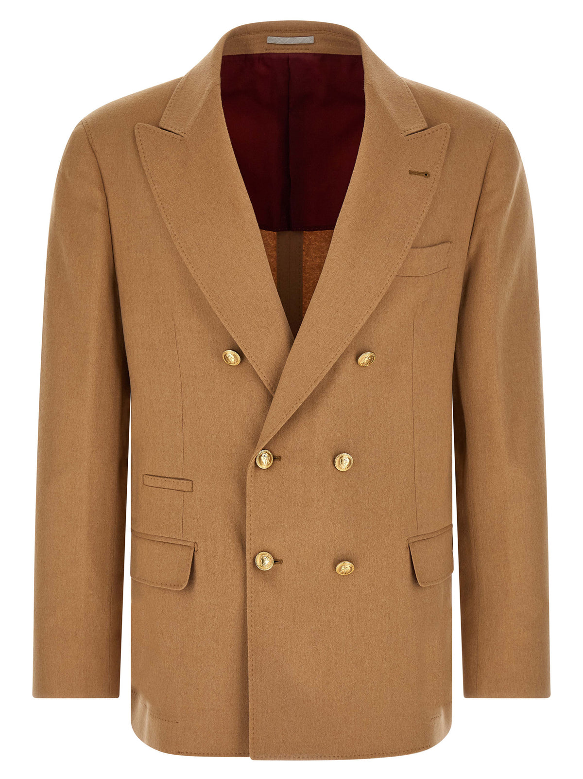 Blazer en Cachemire Beige Brunello Cucinelli