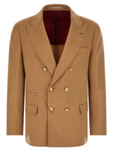 Blazer en Cachemire Beige Brunello Cucinelli