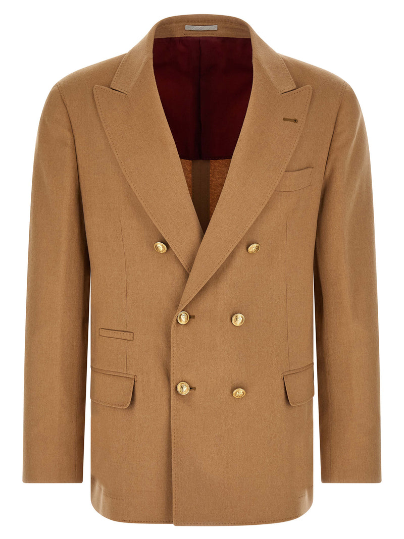 Blazer en Cachemire Beige Brunello Cucinelli