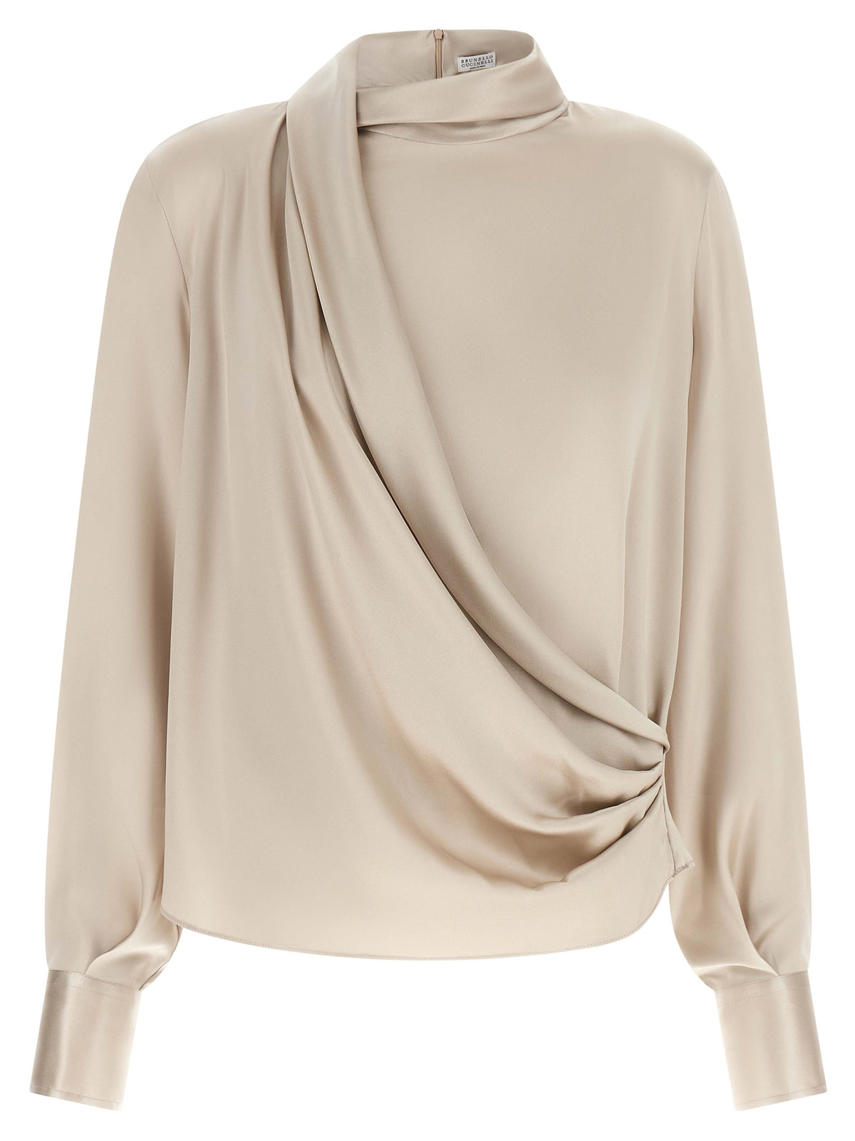 Brunello Cucinelli Beige Silk Blouse - Elegance Redefined