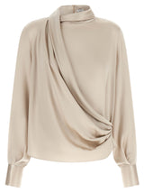 Brunello Cucinelli Beige Silk Blouse - Elegance Redefined