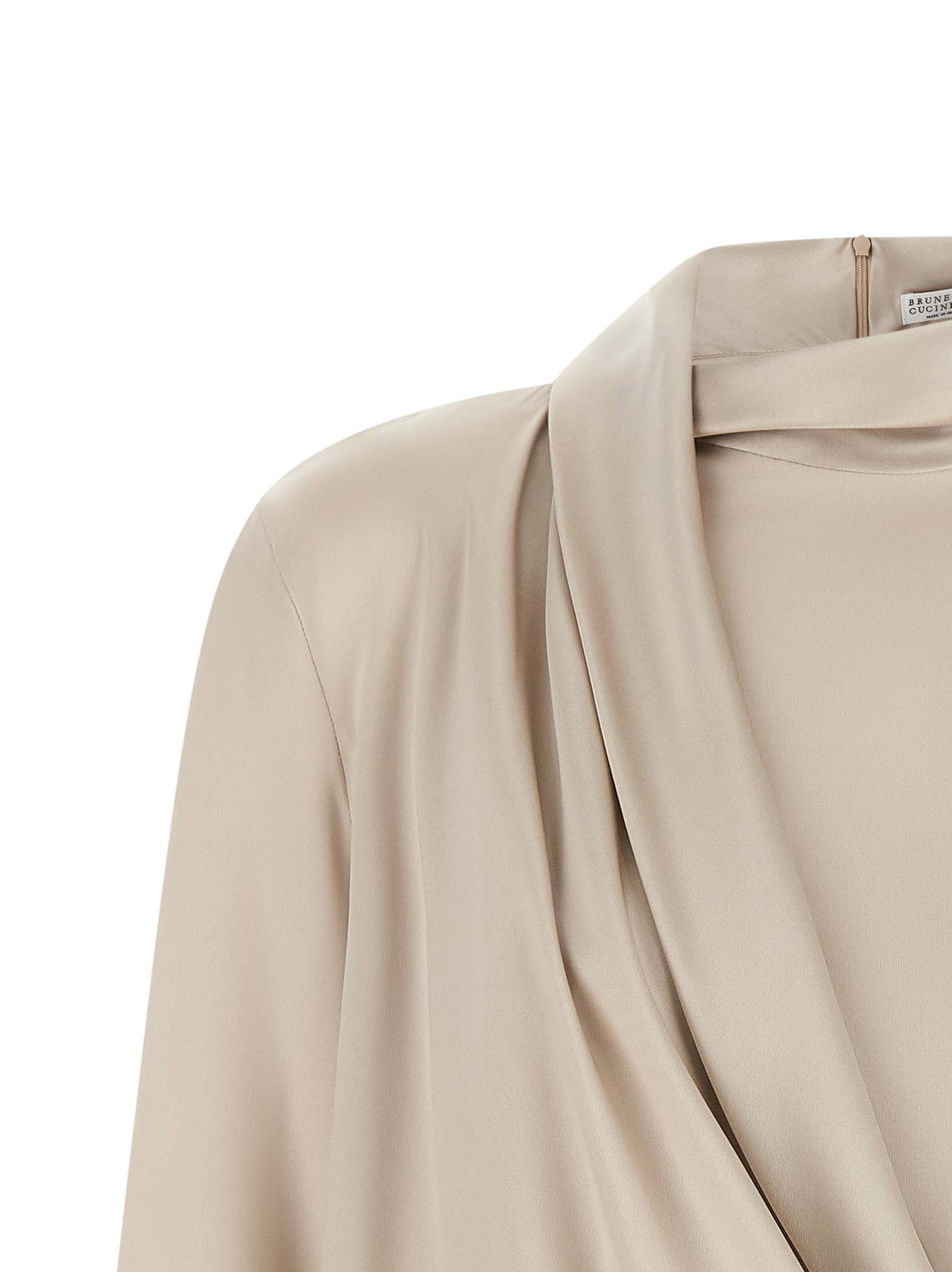 Brunello Cucinelli Beige Silk Blouse - Elegance Redefined