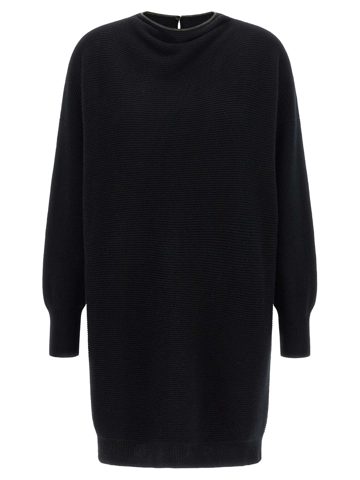 Brunello Cucinelli Black Virgin Wool Short Dress