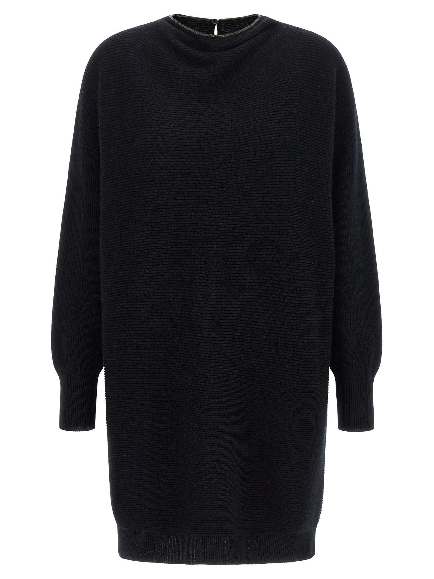 Brunello Cucinelli Black Virgin Wool Short Dress