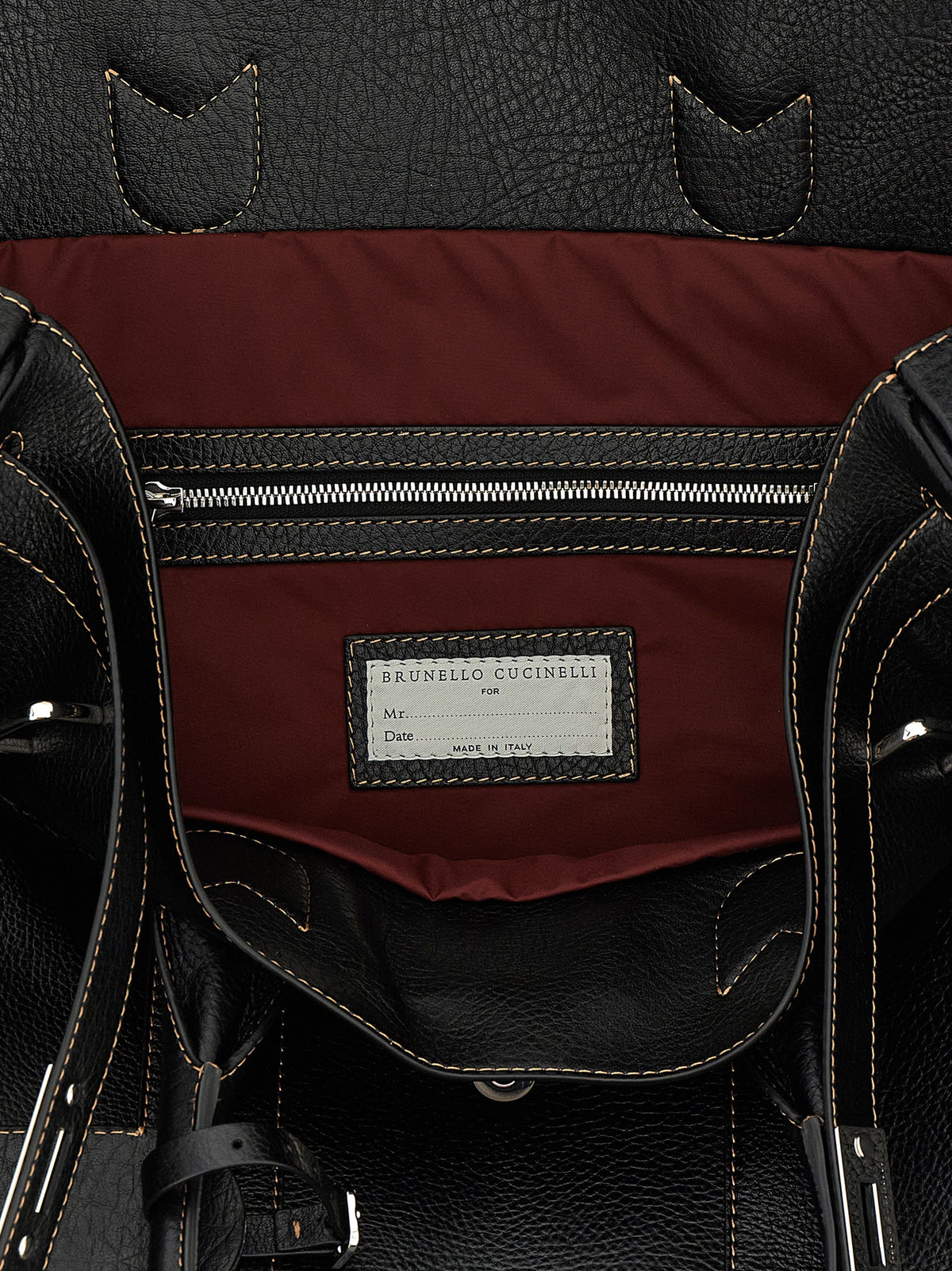 Brunello Cucinelli Black Calfskin Weekender Travel Bag