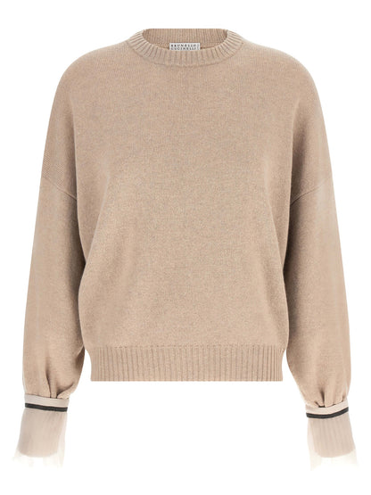 Brunello Cucinelli Beige Cashmere Cardigan