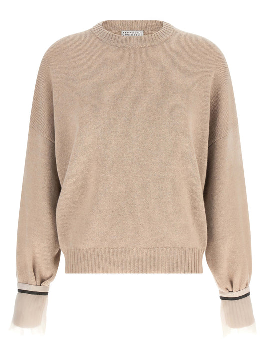 Brunello Cucinelli Beige Cashmere Cardigan for Women