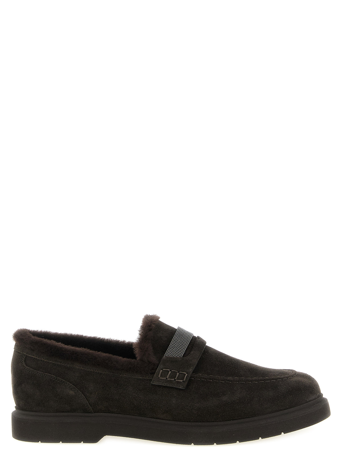 Brunello Cucinelli Brown Calfskin Penny Loafers for Women