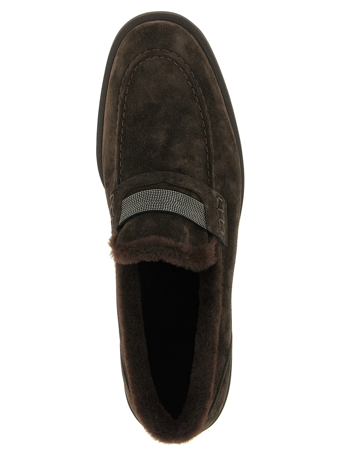 Brunello Cucinelli Brown Calfskin Penny Loafers for Women