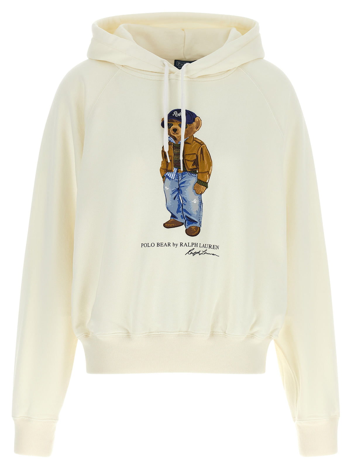 Polo Ralph Lauren White Cotton Sweatshirt with Polo Bear Print