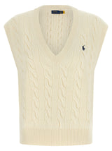 Polo Ralph Lauren White Wool Sleeveless Jacket