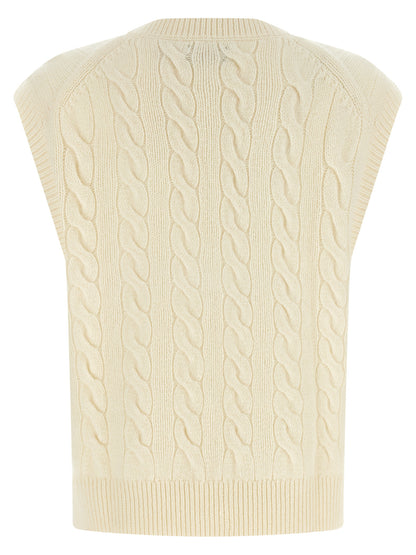 Polo Ralph Lauren White Wool Sleeveless Jacket