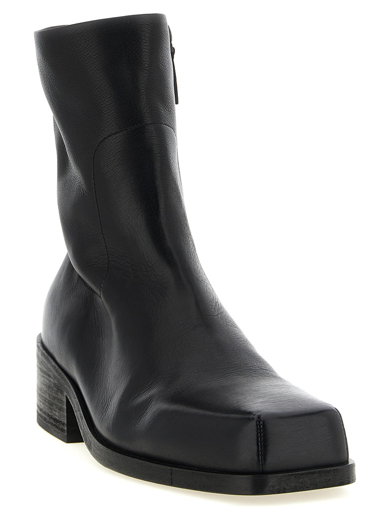 Marsell Black Calfskin Cassello Ankle Boots for Men