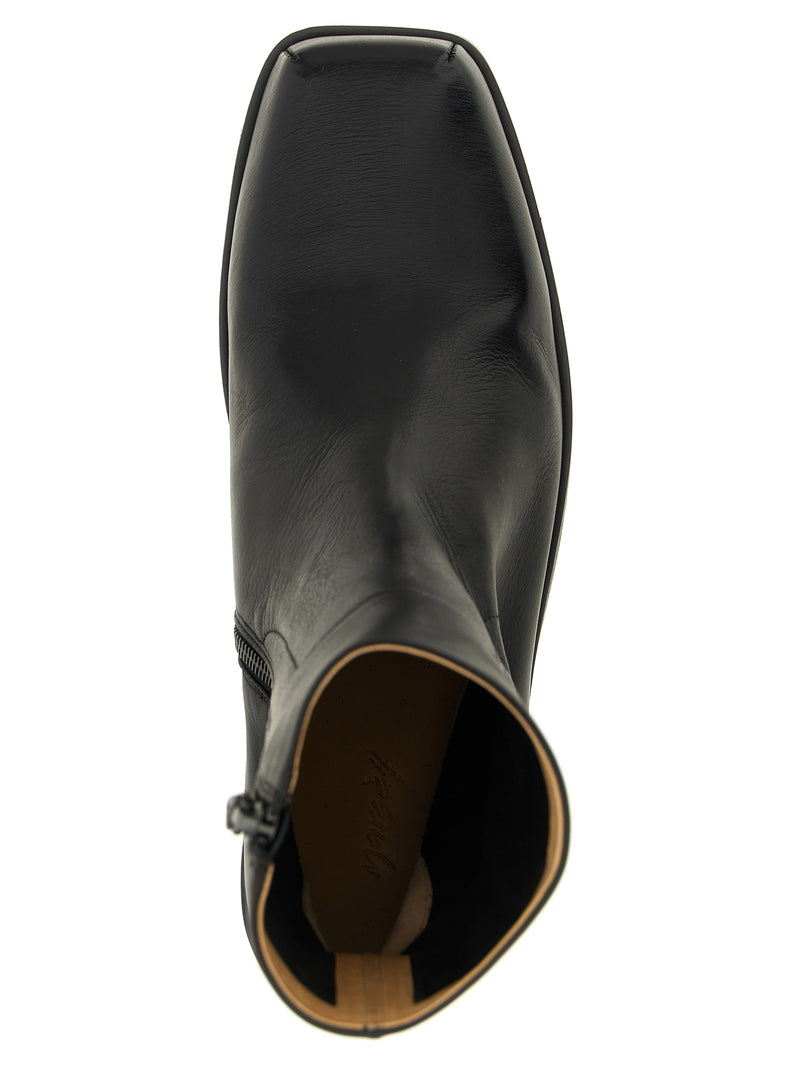 Marsell Black Calfskin Cassello Ankle Boots for Men
