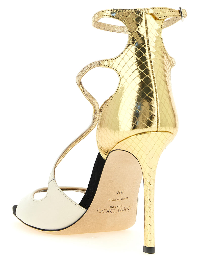 Jimmy Choo Azia Multicolor Leather Stiletto Heel Sandals