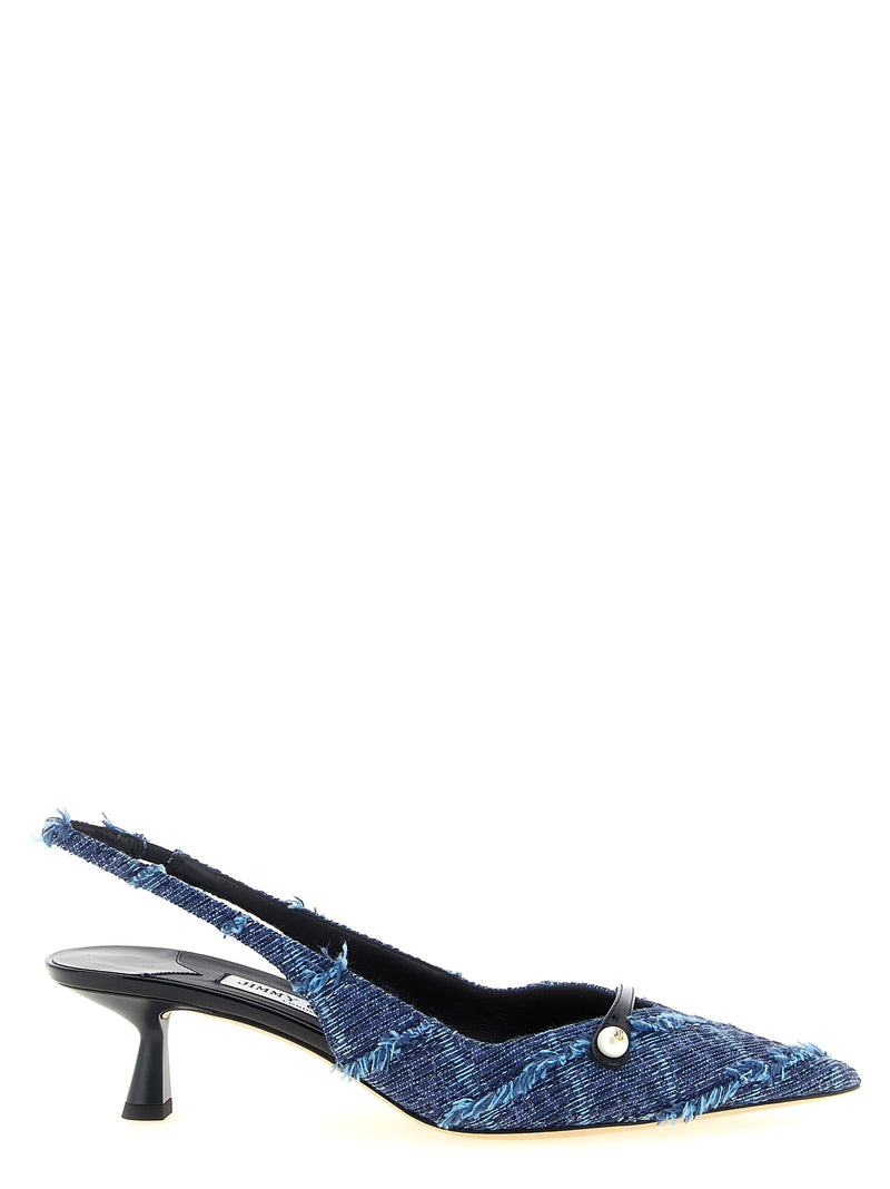 Jimmy Choo Amita Multicolor Tencel Mid Heel Pumps