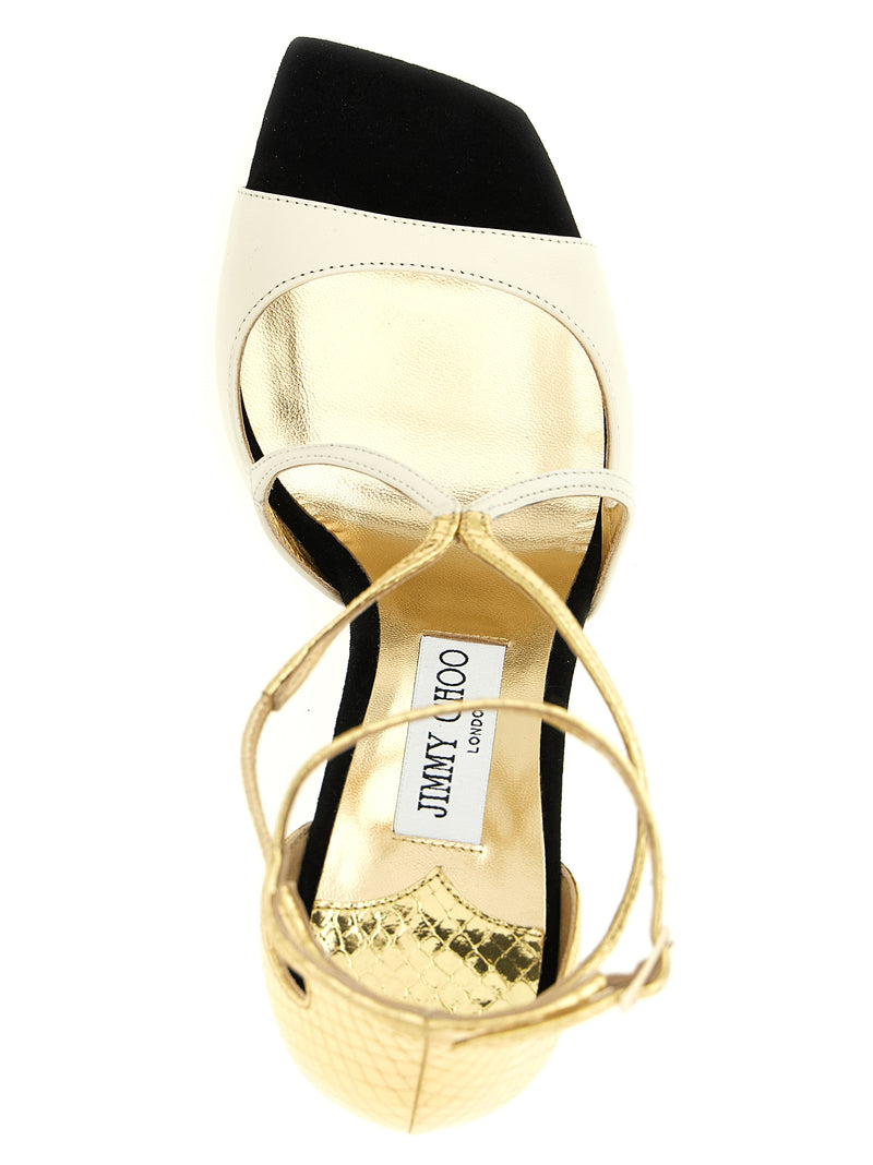 Jimmy Choo Azia Multicolor Leather Stiletto Heel Sandals