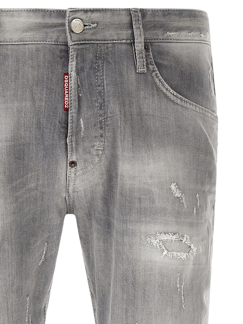 Dsquared² Gray Cotton Tapered Jeans for Men