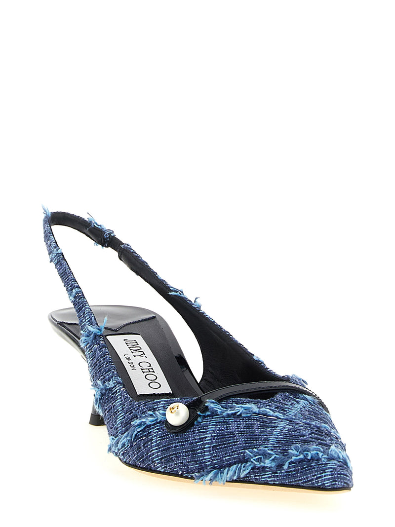 Jimmy Choo Amita Multicolor Tencel Mid Heel Pumps