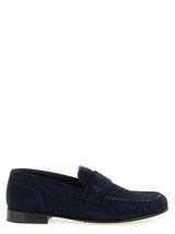 Jimmy Choo Ellis Blue Leather Slip-On Loafers for Women