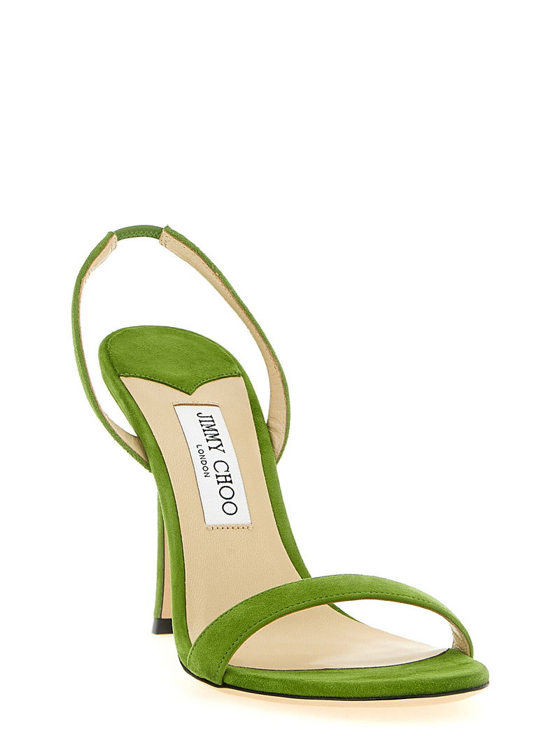 Jimmy Choo Jenn Bicolor Leather Stiletto Heel Sandals