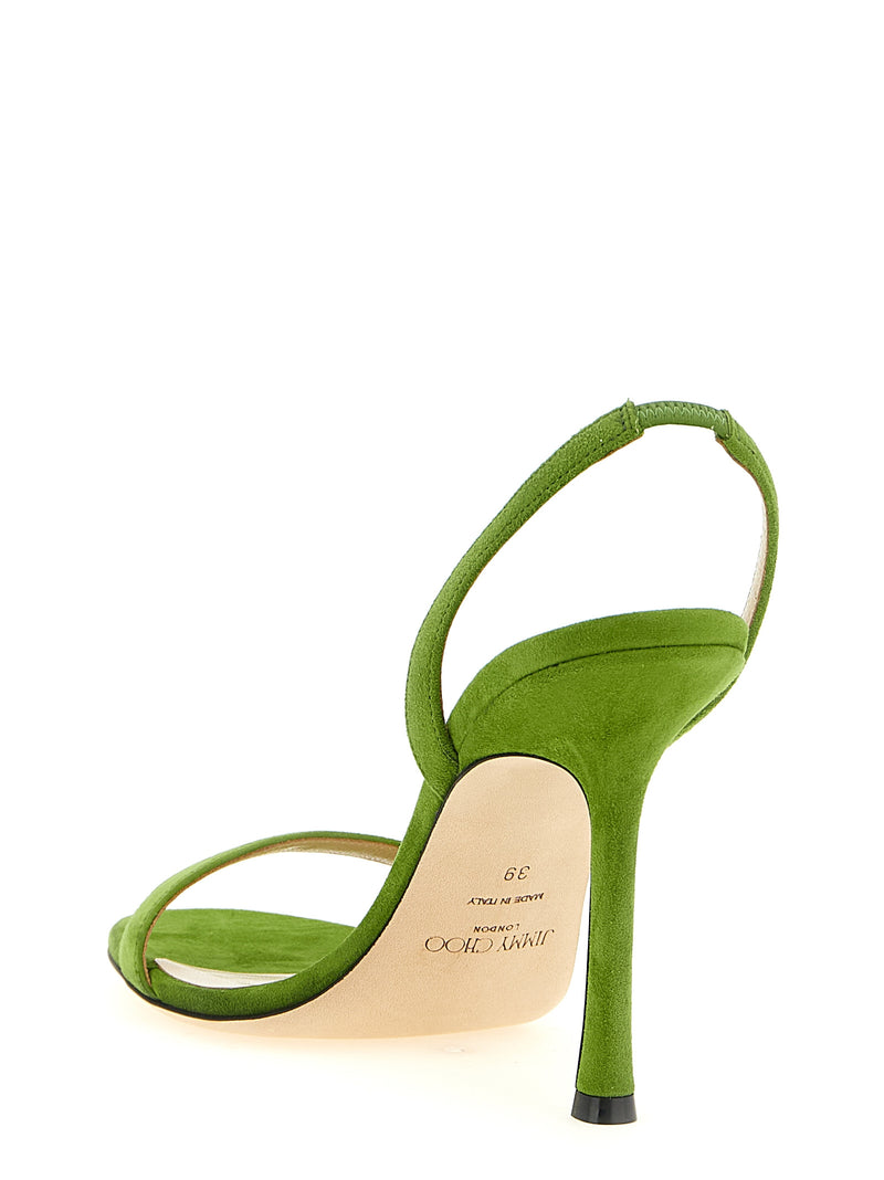 Jimmy Choo Jenn Bicolor Leather Stiletto Heel Sandals