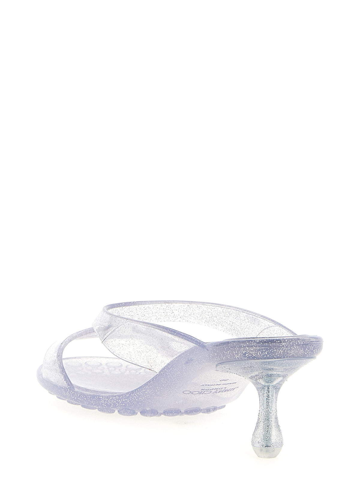 Sandales Plates en Caoutchouc Argentées Jimmy Choo Jelly Drop