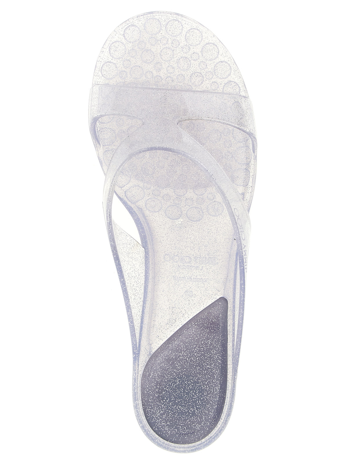 Sandales Plates en Caoutchouc Argentées Jimmy Choo Jelly Drop