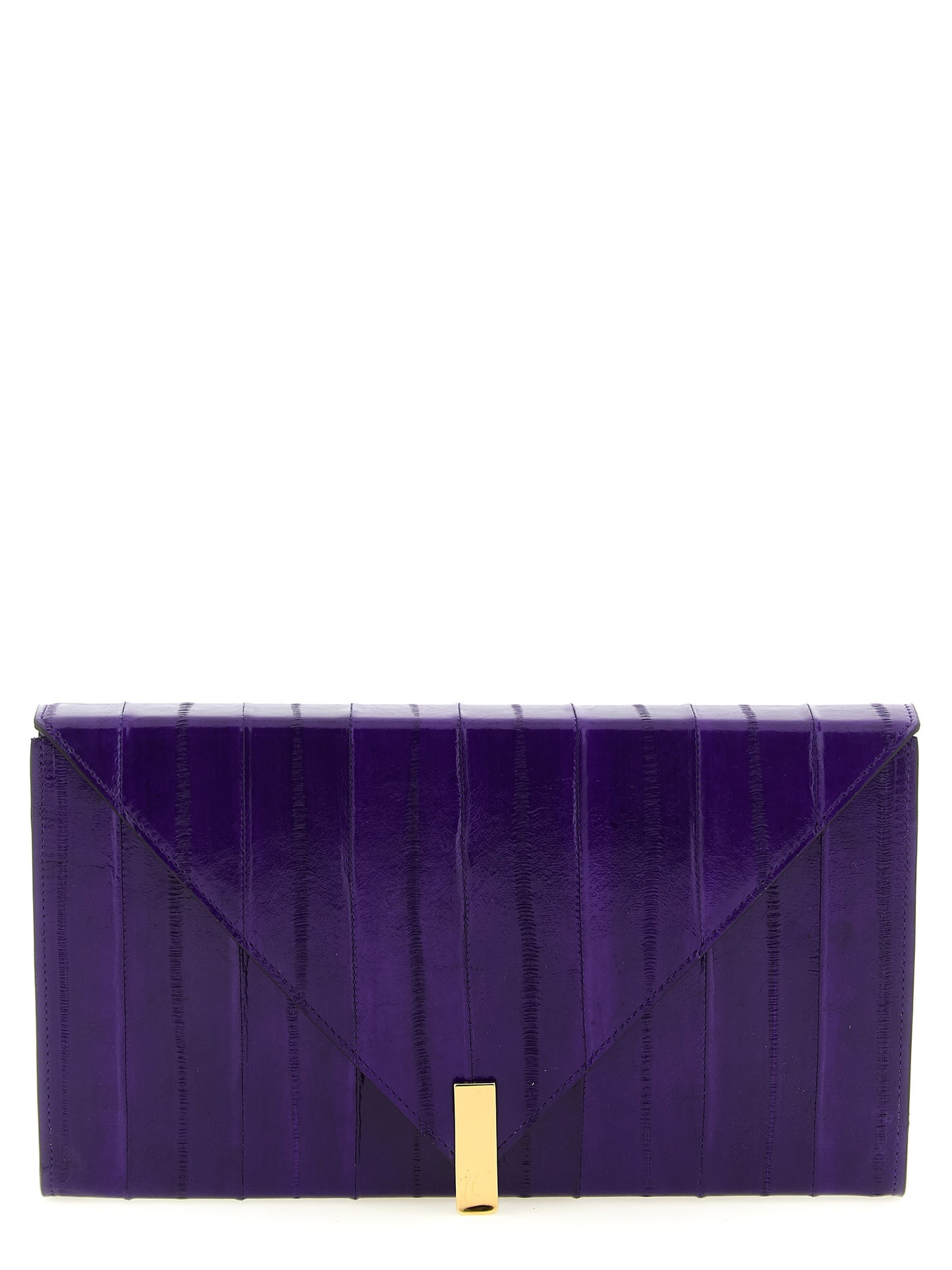 Giuseppe Zanotti Purple Leather Clutch Bag
