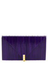 Giuseppe Zanotti Tuxedo Purple Leather Clutch Bag