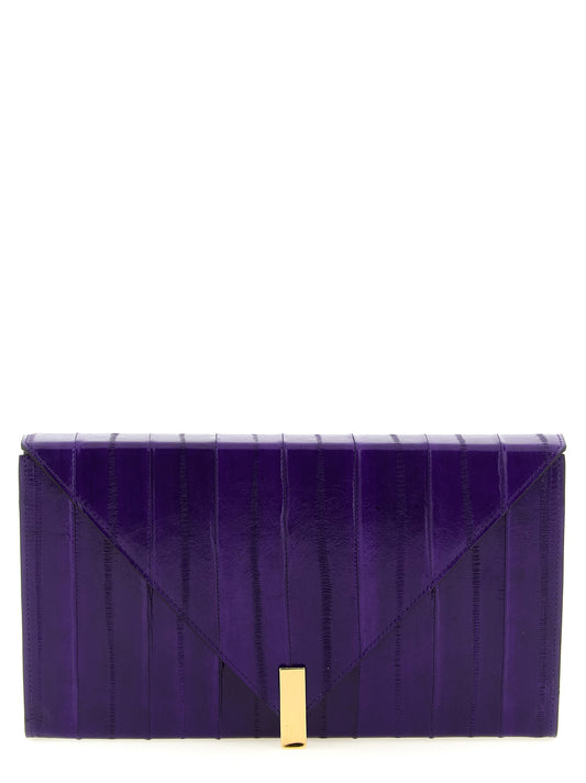 Giuseppe Zanotti Tuxedo Purple Leather Clutch Bag