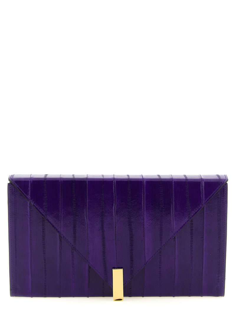 Giuseppe Zanotti Tuxedo Purple Leather Clutch Bag