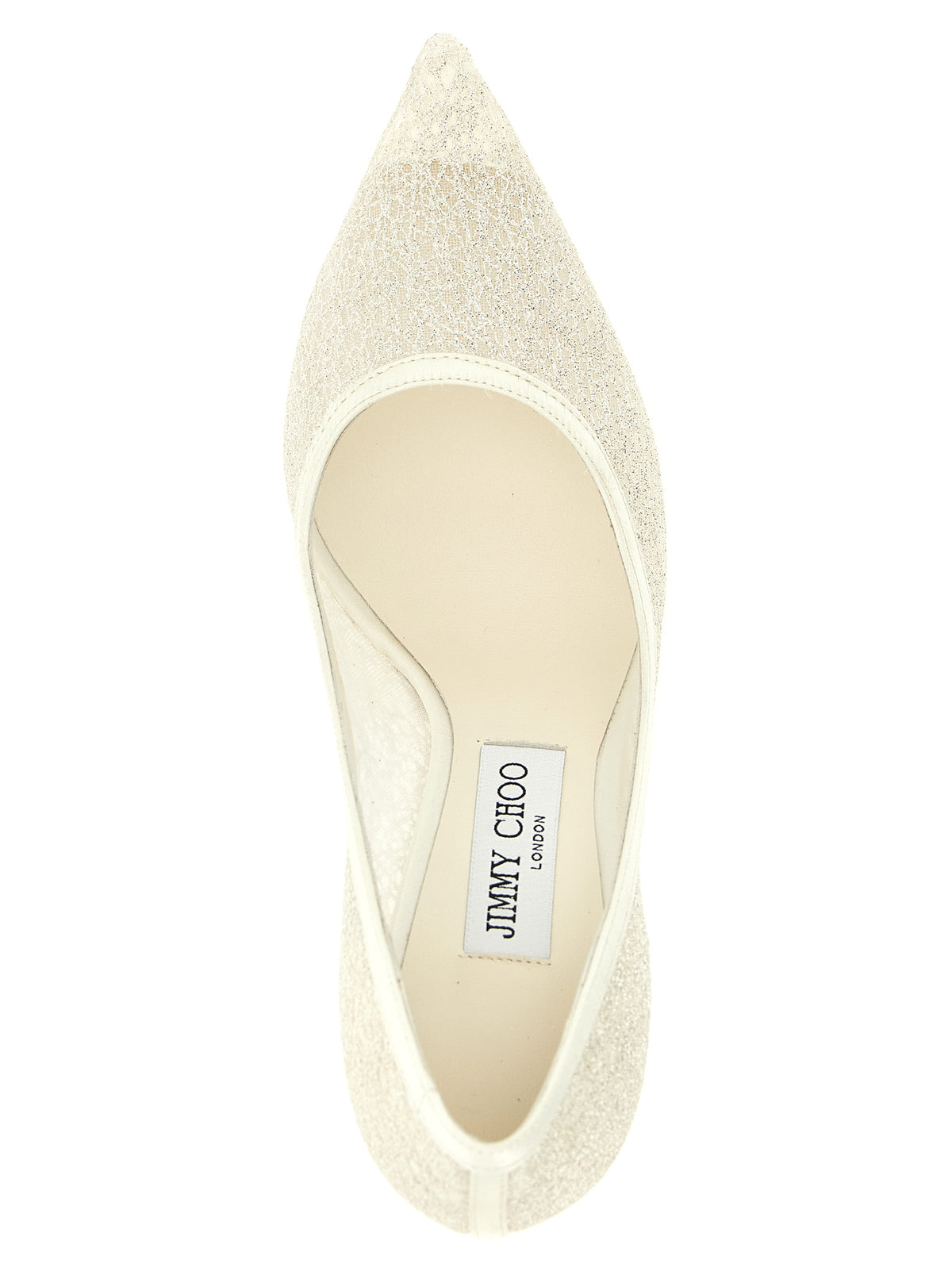 Jimmy Choo Love White Tencel High Heel Pumps