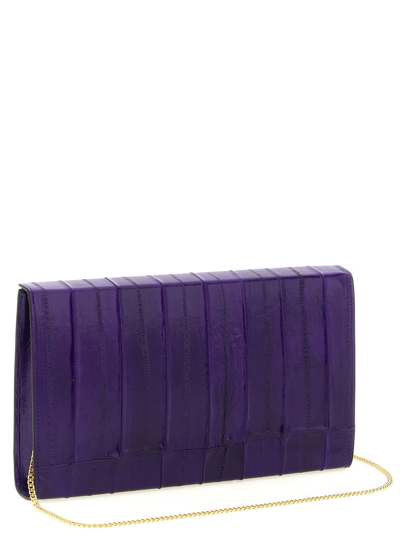 Giuseppe Zanotti Tuxedo Purple Leather Clutch Bag