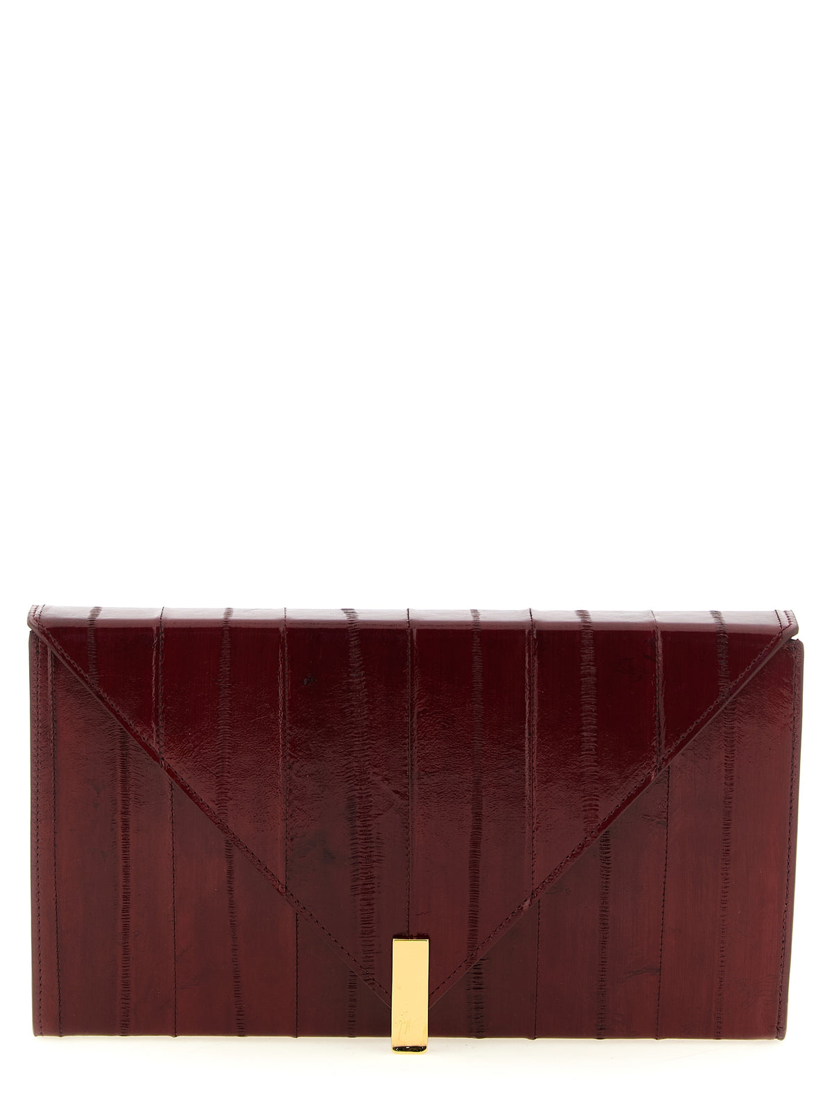 Giuseppe Zanotti Tuxedo Bordeaux Leather Clutch Bag