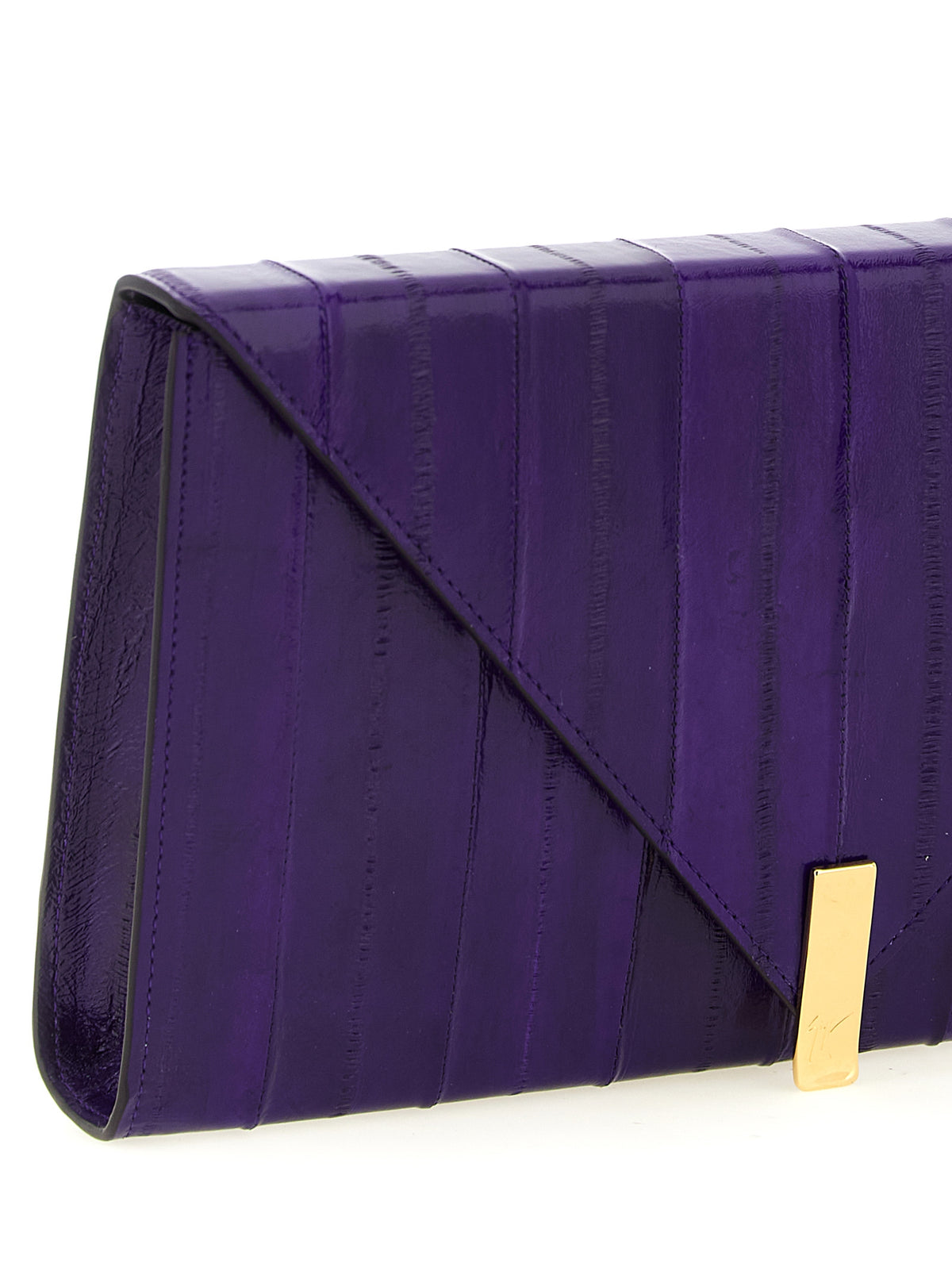 Giuseppe Zanotti Tuxedo Purple Leather Clutch Bag