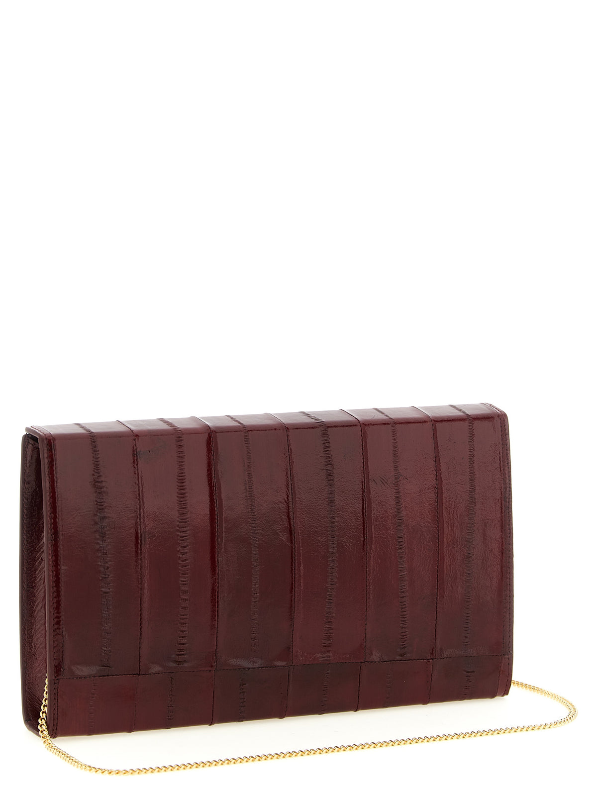 Giuseppe Zanotti Tuxedo Bordeaux Leather Clutch Bag